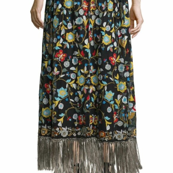 Alice + Olivia Kamryn Silk Multicolored Skirt Embroidered Maxi style, size XS - Picture 1 of 8